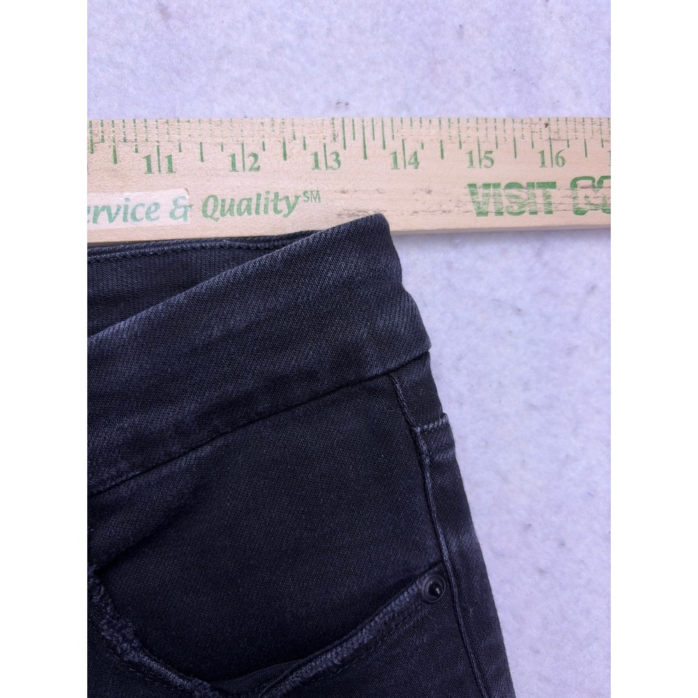 Good American Good Legs Crop Mini Boot Jeans Womens 4/27 Black Button Fly Frayed - Picture 5 of 10